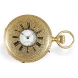 Pocket watch: high-quality, early half hunting case watch with crown winding, ca. 1860