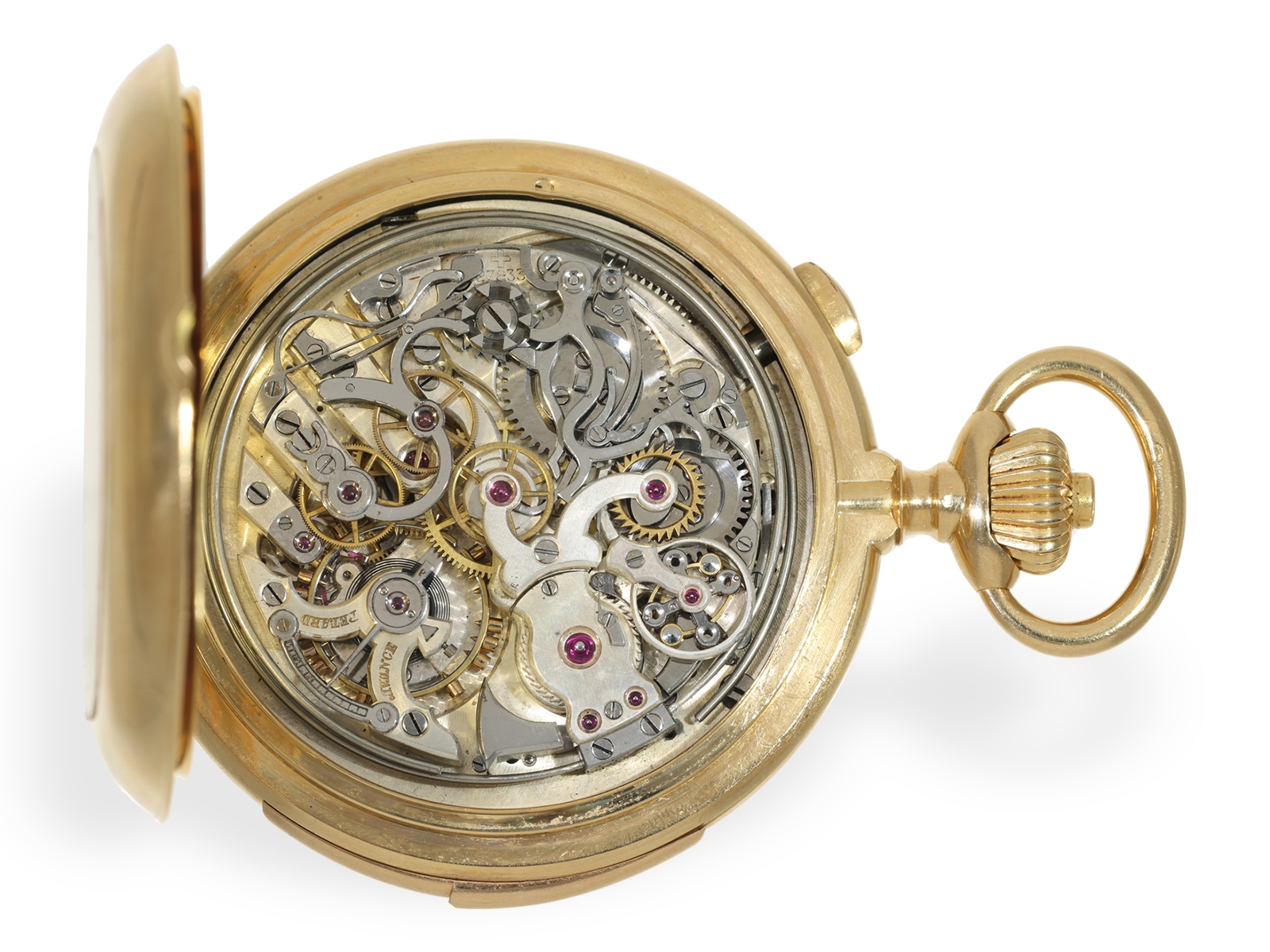 Pocket watch: heavy astronomical gold hunting case watch with 8 complications, C.Barbezat-Baillot, L - Image 2 of 7