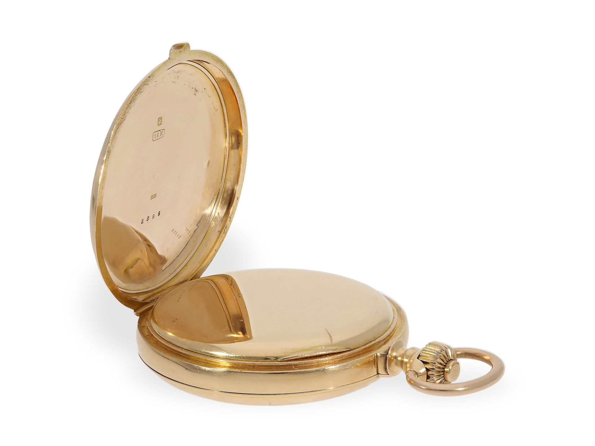 Pocket watch: very fine gold hunting case watch with repeater, probably Audemars Freres, ca. 1880 - Image 3 of 7