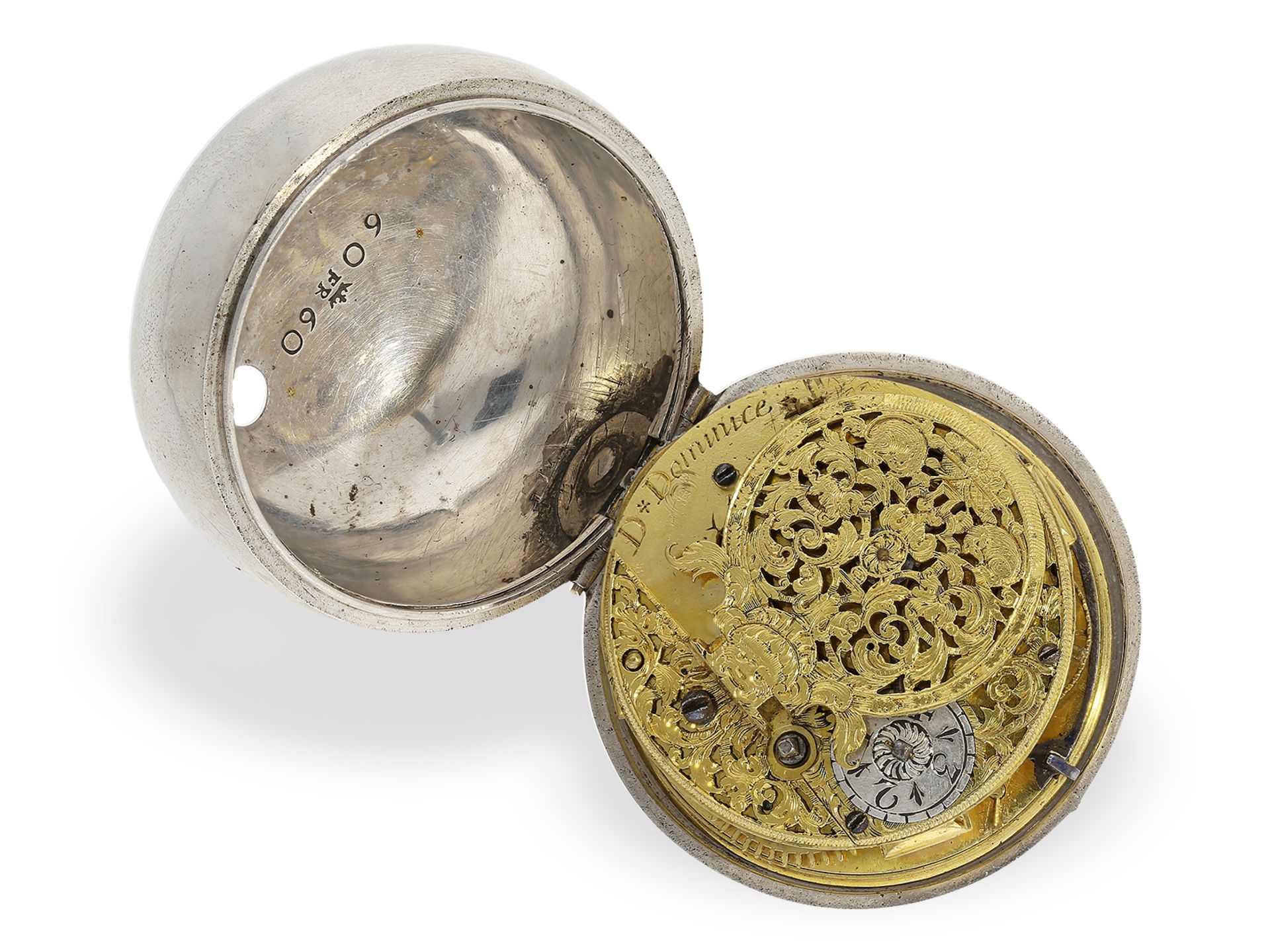 Pocket watch: exceptionally large Geneva oignon, ca. 1700, Denis Dominice Geneva - Image 3 of 7