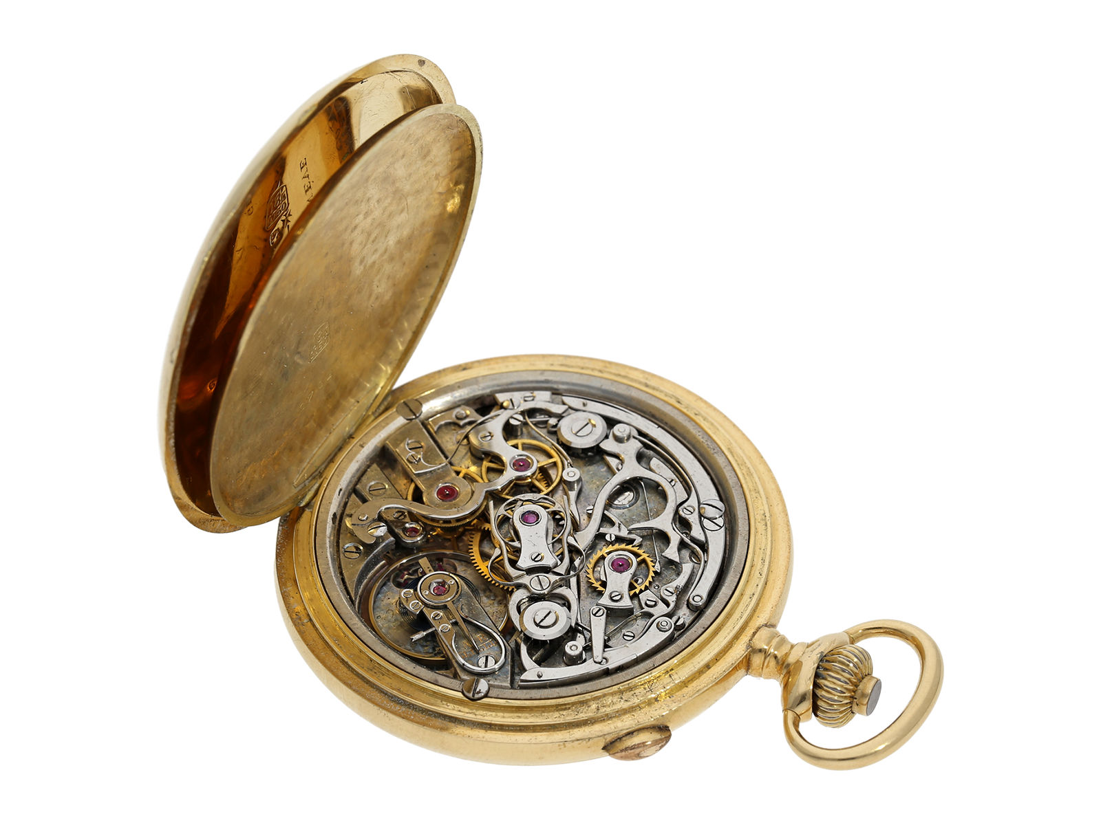 Taschenuhr: hochfeiner Vacheron & Constantin Schleppzeigerchronograph mit Register, No.115449, ca.19 - Bild 4 aus 5