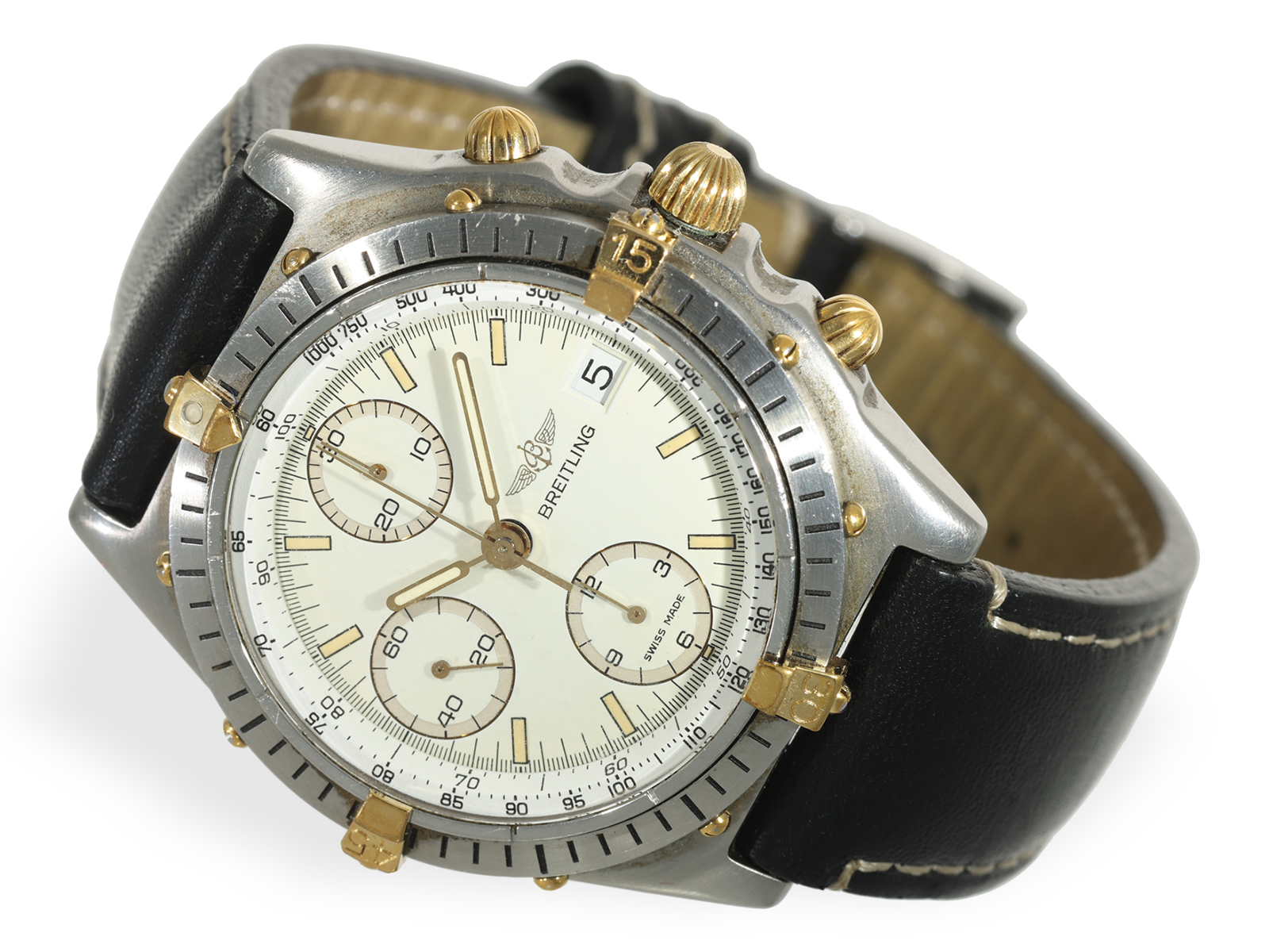 Wristwatch: sporty Breitling chronograph "Chronomat Ref. 81.950", steel/gold