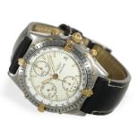 Armbanduhr: sportlicher Breitling- Chronograph "Chronomat Ref. 81.950", Stahl/Gold