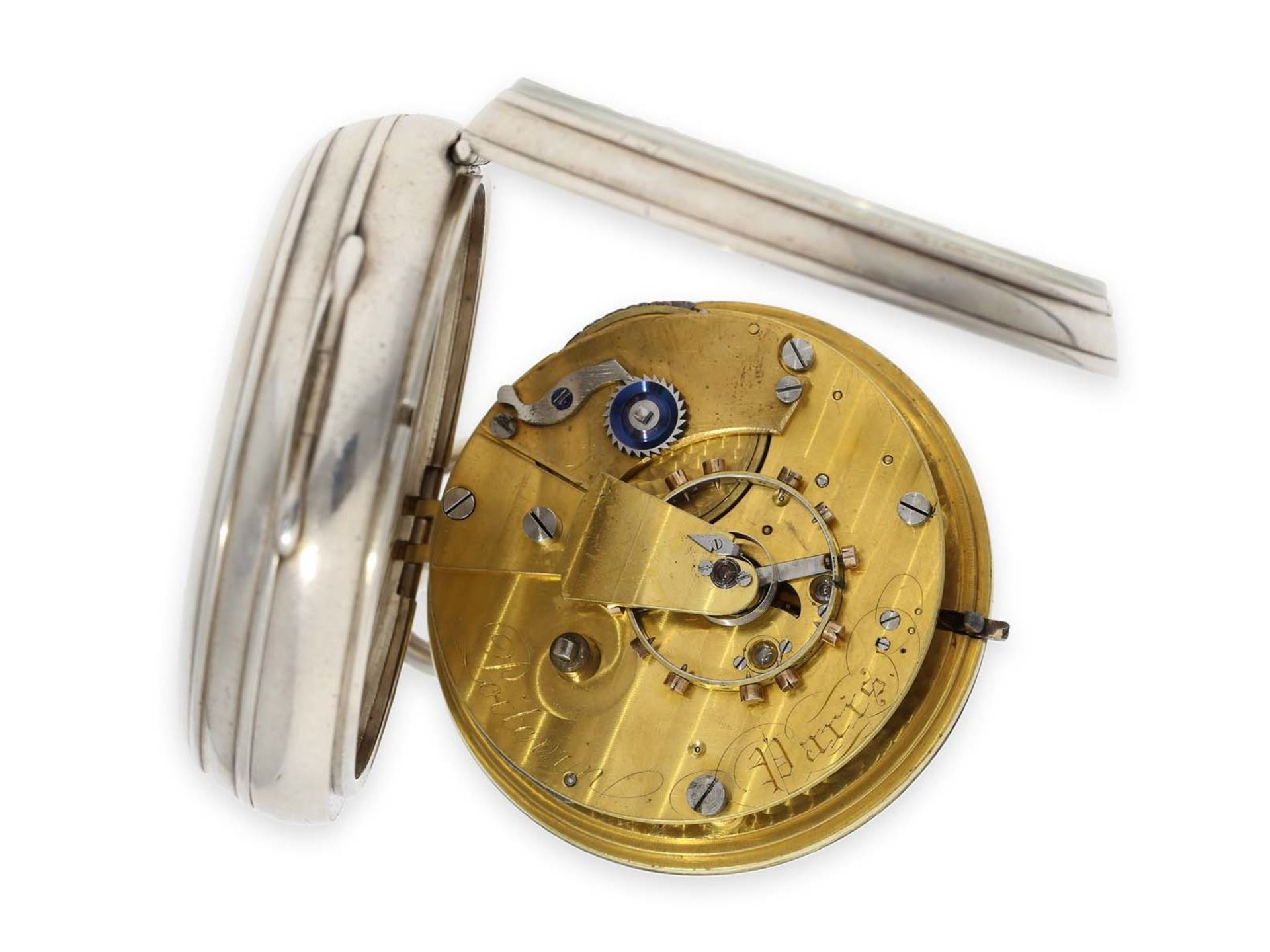 Taschenuhr: äußerst rares und sehr ungewöhnliches, besonders schweres französisches Taschenchronomet - Bild 3 aus 6
