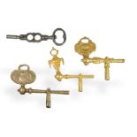 Watch keys: 4 very rare crank keys from around 1700