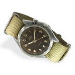 Rare military wristwatch of the Swedish Air Force, Lemania Tg 195 "HACKING SECONDS" "Tropical Dial",