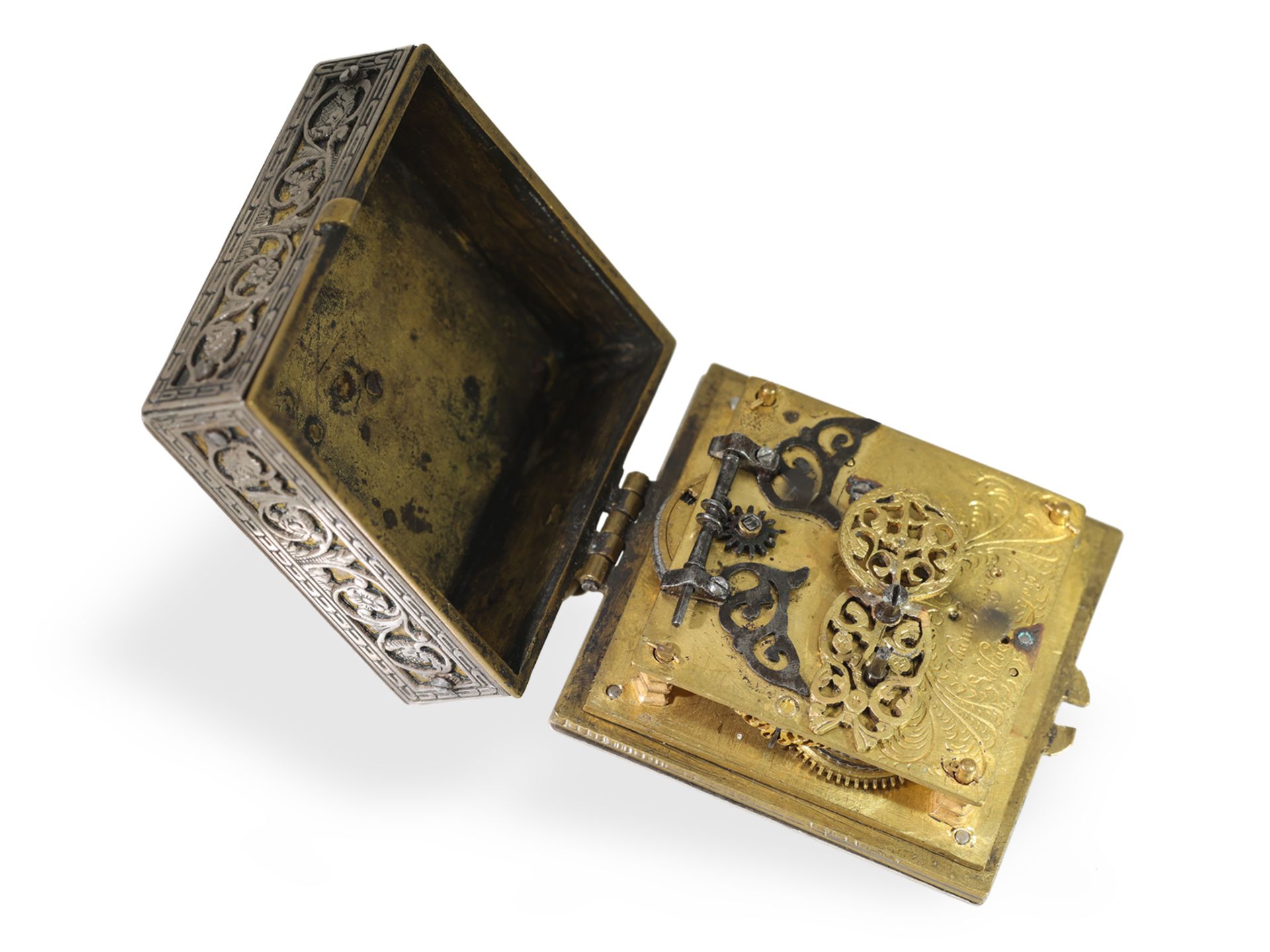 Pocket watch/pendant watch: very rare, square pendant watch in Renaissance style, signed Johann Sigm - Image 4 of 6