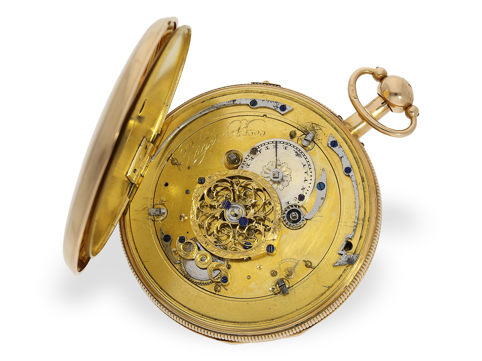 Exquisite, große Taschenuhr mit Repetition und Figurenautomat mit 4 Automaten, Piaget "Punchinello a - Bild 3 aus 9