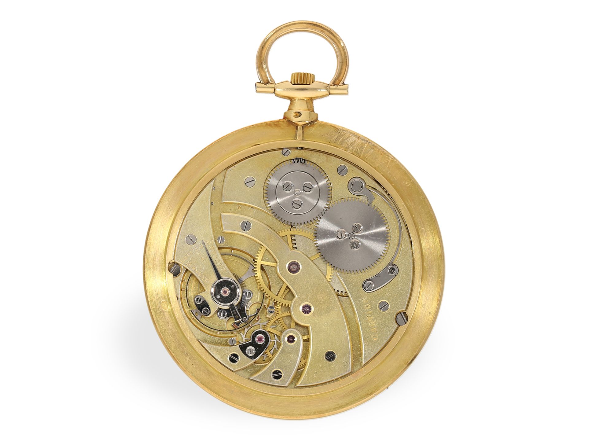Pocket watch: extremely rare Cartier "Couteau Ultra Thin" gold/enamel dress watch, aristocratic prop - Image 5 of 6