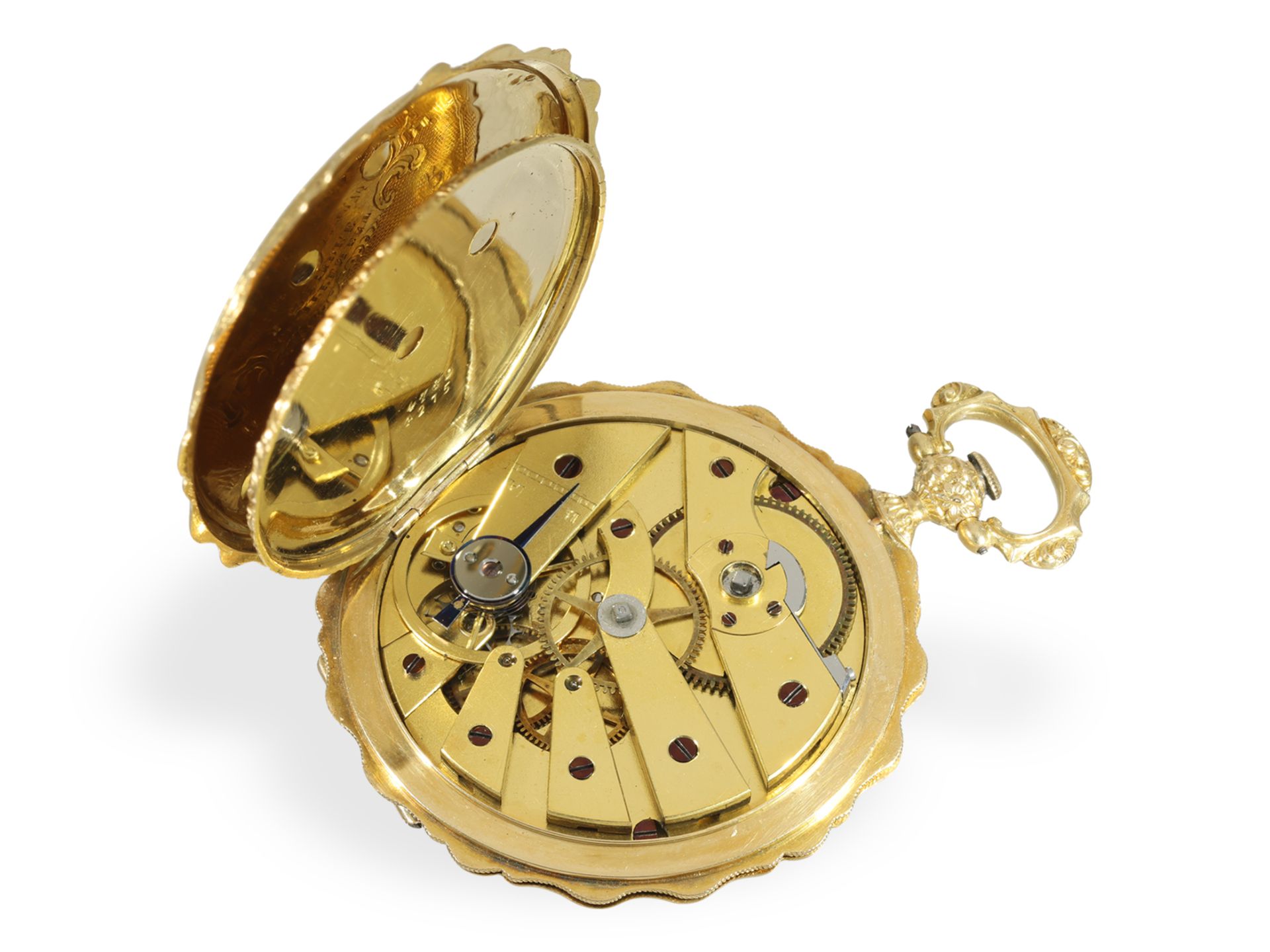 Taschenuhr: äußerst prächtige, frühe Goldsavonnette um 1830, Vacheron Geneve - Bild 3 aus 7