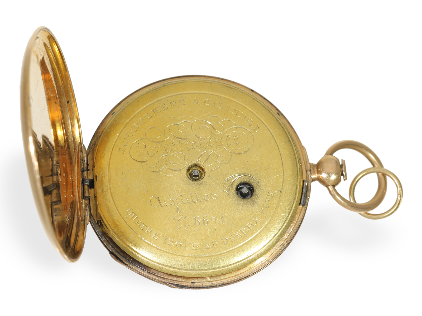 Pocket watch: very flat lepine around 1820 - Image 5 of 6