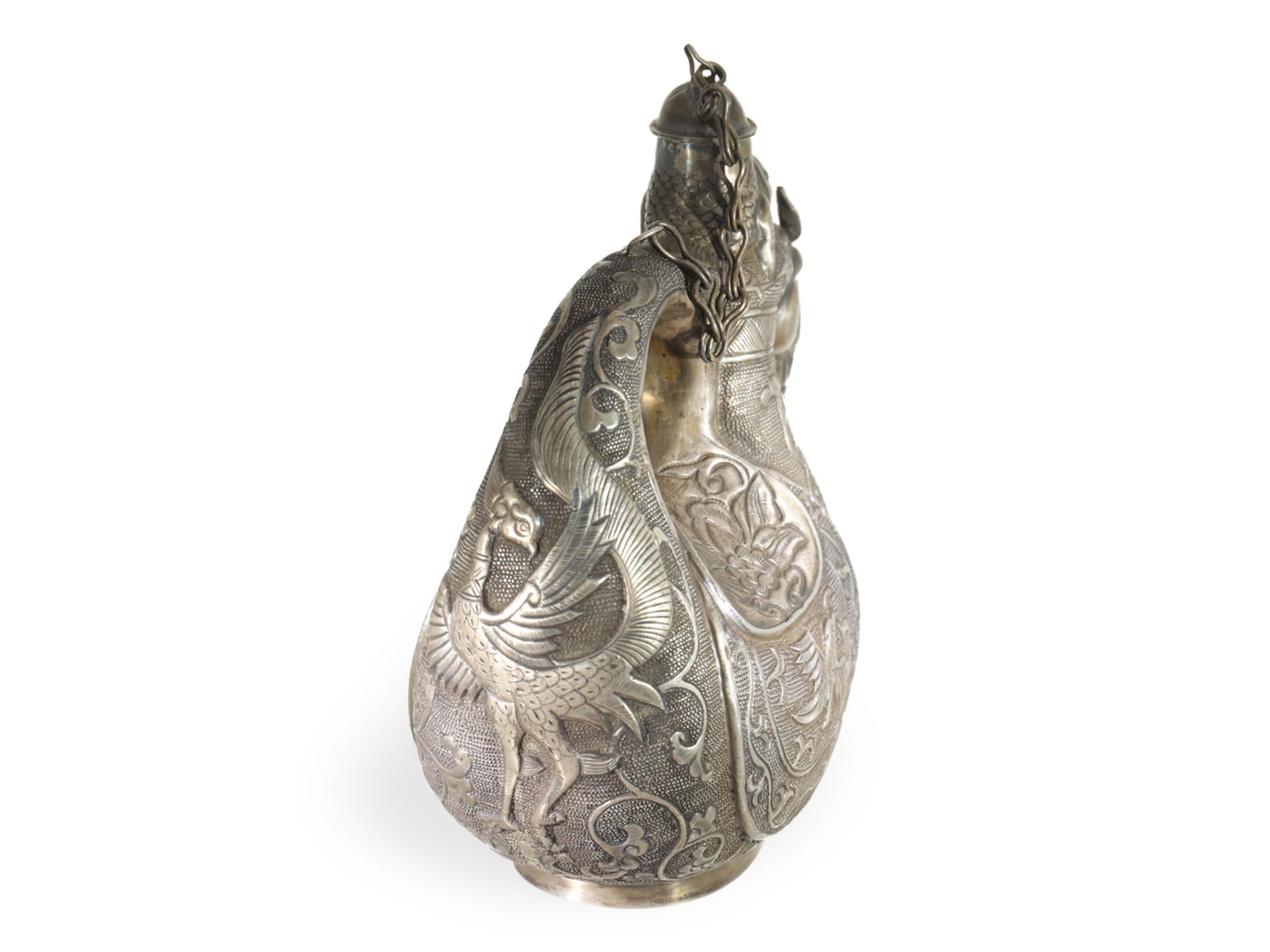 Flakon: großer figürlicher antiker Flakon, Silber - Bild 5 aus 5