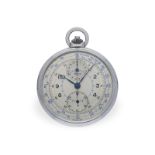 Taschenuhr: äußerst seltener Art déco Chronograph mit "2-tone-dial", Minerva, ca. 1935