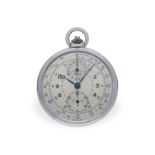Pocket watch: extremely rare Art deco chronograph with "2-tone-dial", Minerva, ca. 1935
