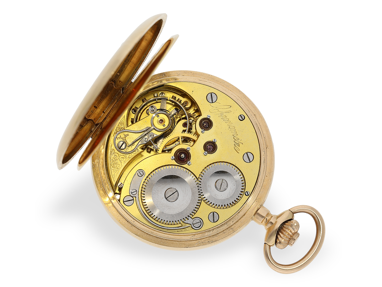 Very fine gold hunting case watch with chronometer escapement, "Chronometre Geneve", ca. 1900 - Image 2 of 8