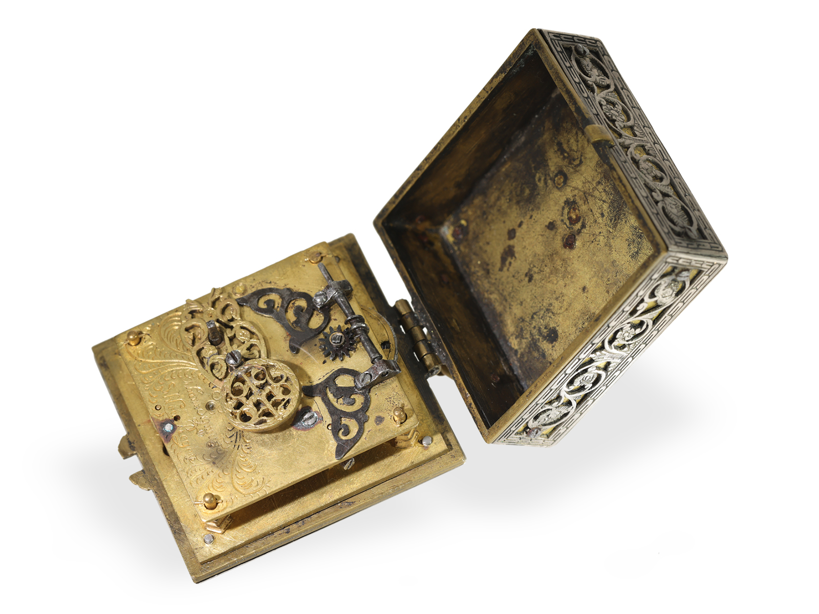 Pocket watch/pendant watch: very rare, square pendant watch in Renaissance style, signed Johann Sigm - Image 5 of 6