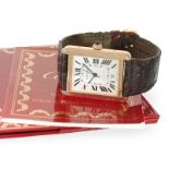 Armbanduhr: gesuchte, große Cartier, "Cartier Tank Solo Automatic XL" Ref. 3514