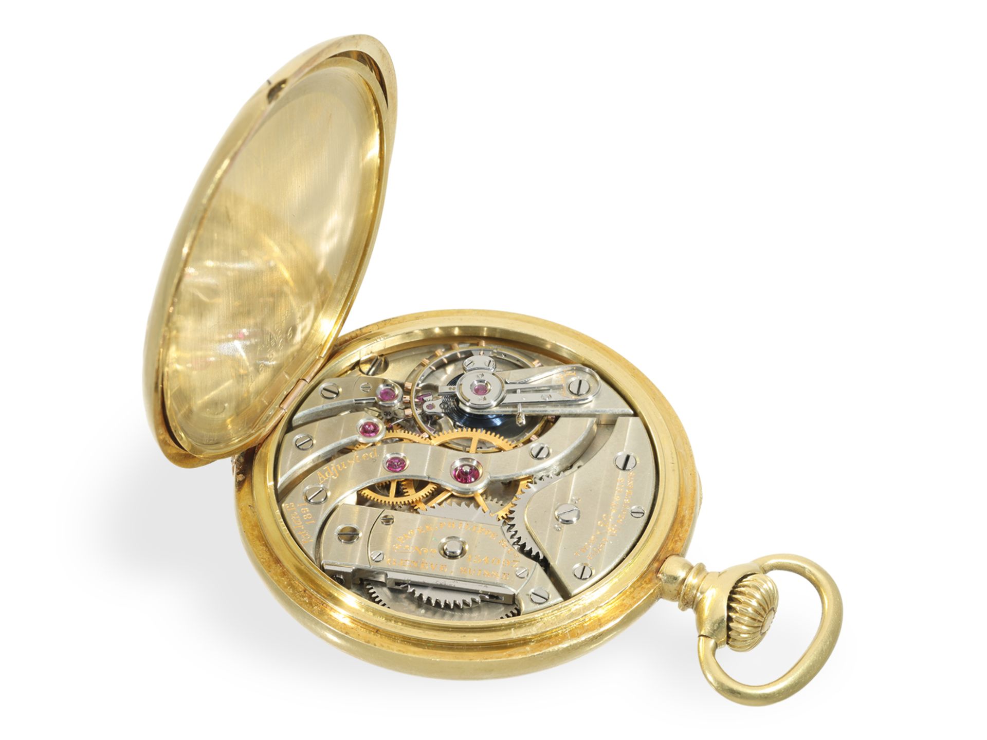 Taschenuhr: historisch interessante, hochfeine Patek Philippe mit Jugendstilgehäuse, Genf 1909 - Bild 4 aus 6