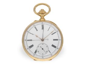 Taschenuhr: Bedeutendes Le Roy Chronometer mit Chronograph und zentralem Zähler, No.57137-3601, ca.1