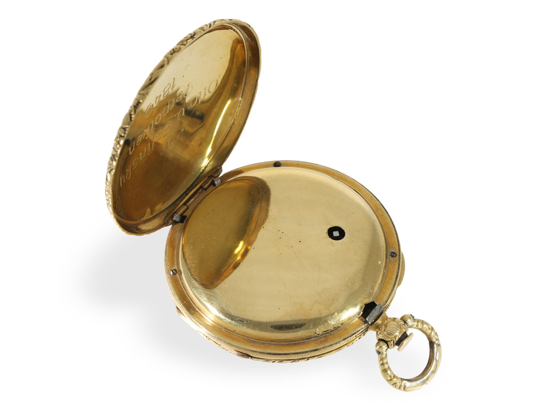 Pocket watch: gold verge watch from around 1830, owned by the Falinskys (manor) - Image 5 of 6