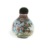 Schnupftabakflasche: antike "Snuff Bottle", Emaille, China