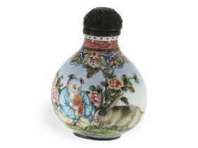 Schnupftabakflasche: antike "Snuff Bottle", Emaille, China