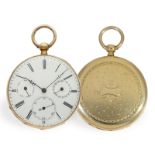 Pocket watch: early gold lever watch with calendar and seconds, Robert Geneve, ca. 1850