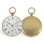 Taschenuhr: Frühe goldene Ankeruhr mit Kalender und Sekunde, Robert Geneve, ca. 1850