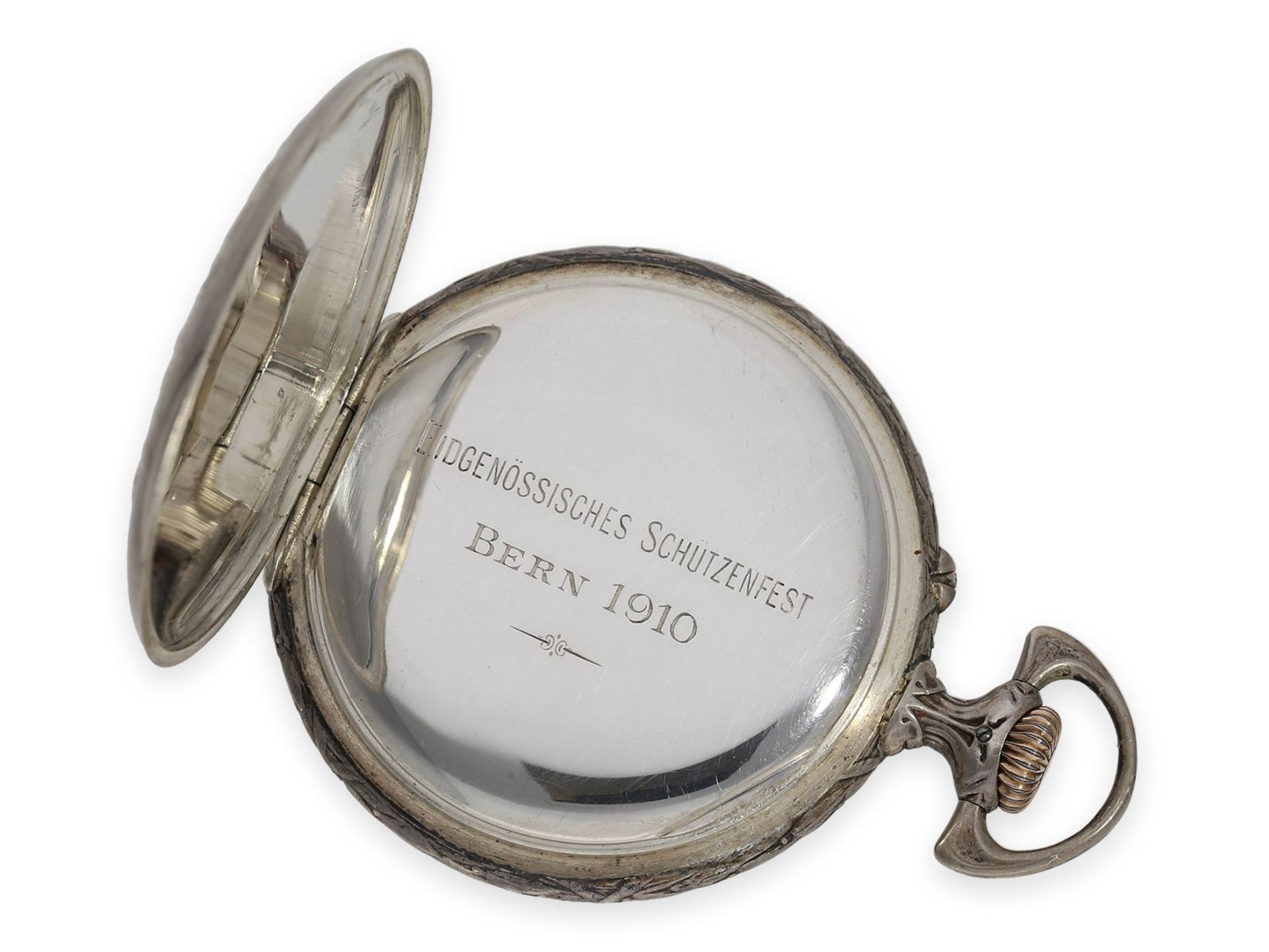 Pocket watch: Longines marksman's watch Eidg. Schützenfest Bern 1910 in original museum condition wi - Image 4 of 10