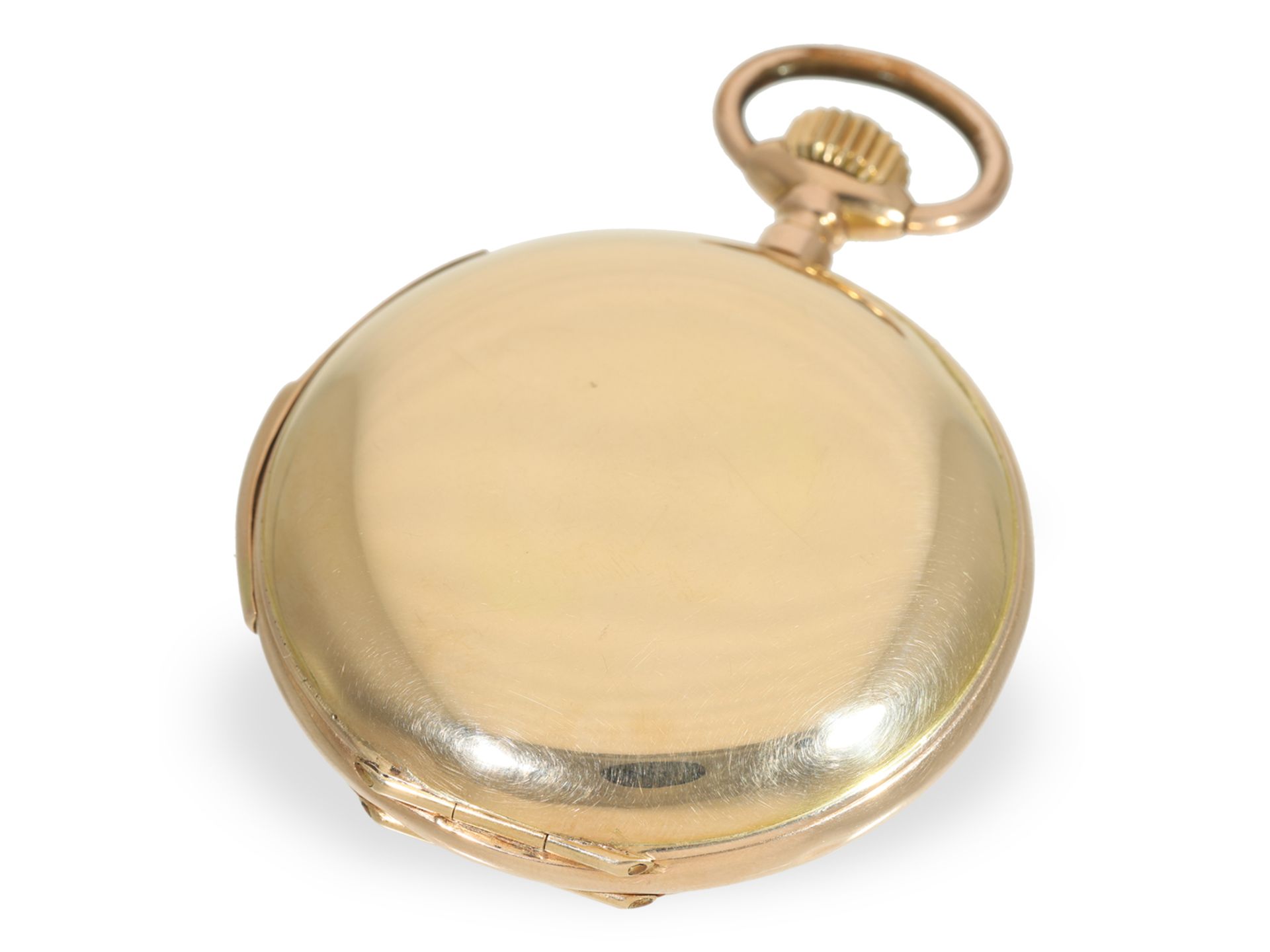 Pocket watch: heavy gold hunting case watch with minute repeater and erotic automaton, ca. 1900 - Image 5 of 6