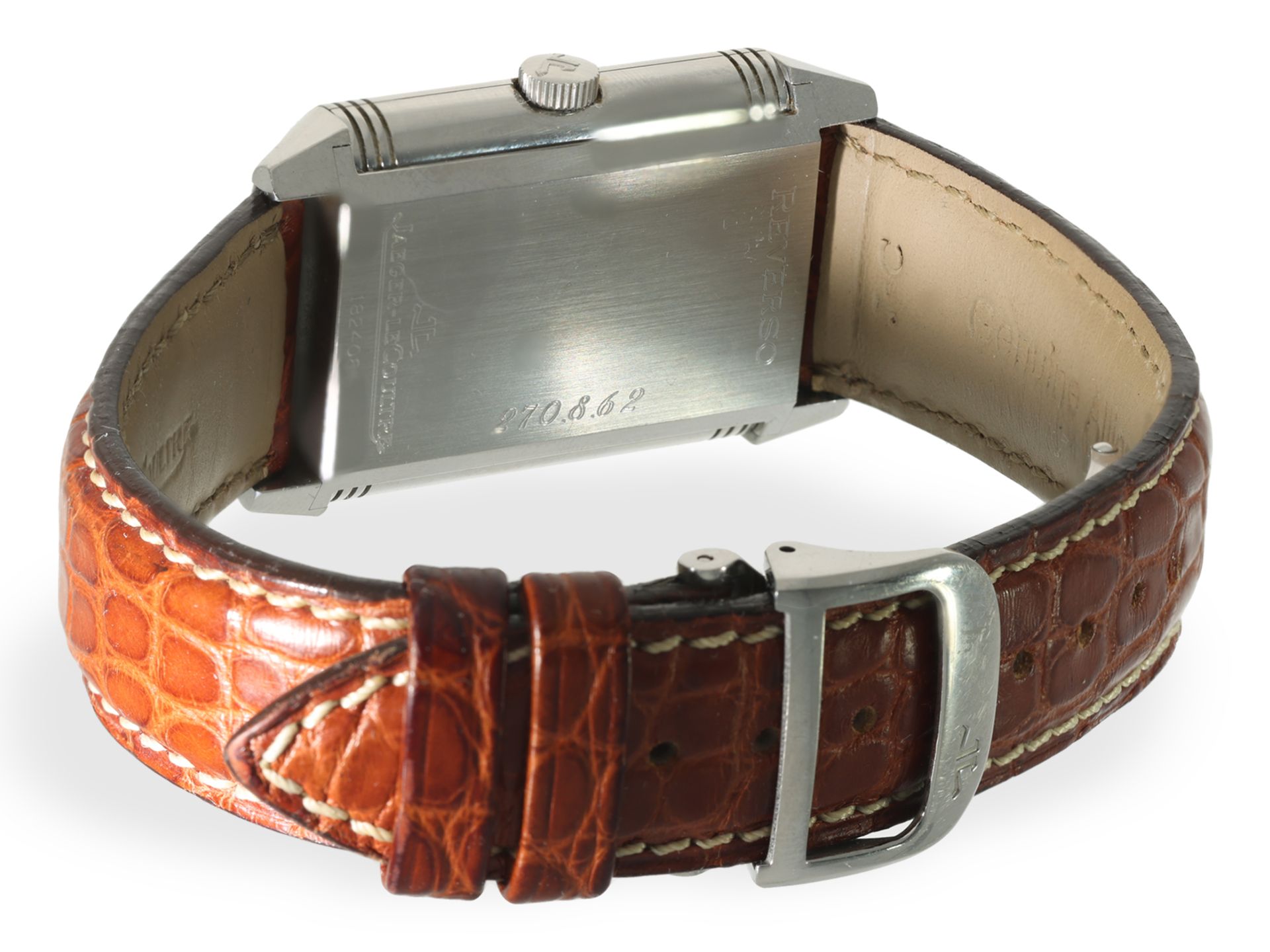 Armbanduhr: edle Herrenuhr von LeCoultre, "Reverso Grande Taille" Ref.270.8.62 - Bild 4 aus 7