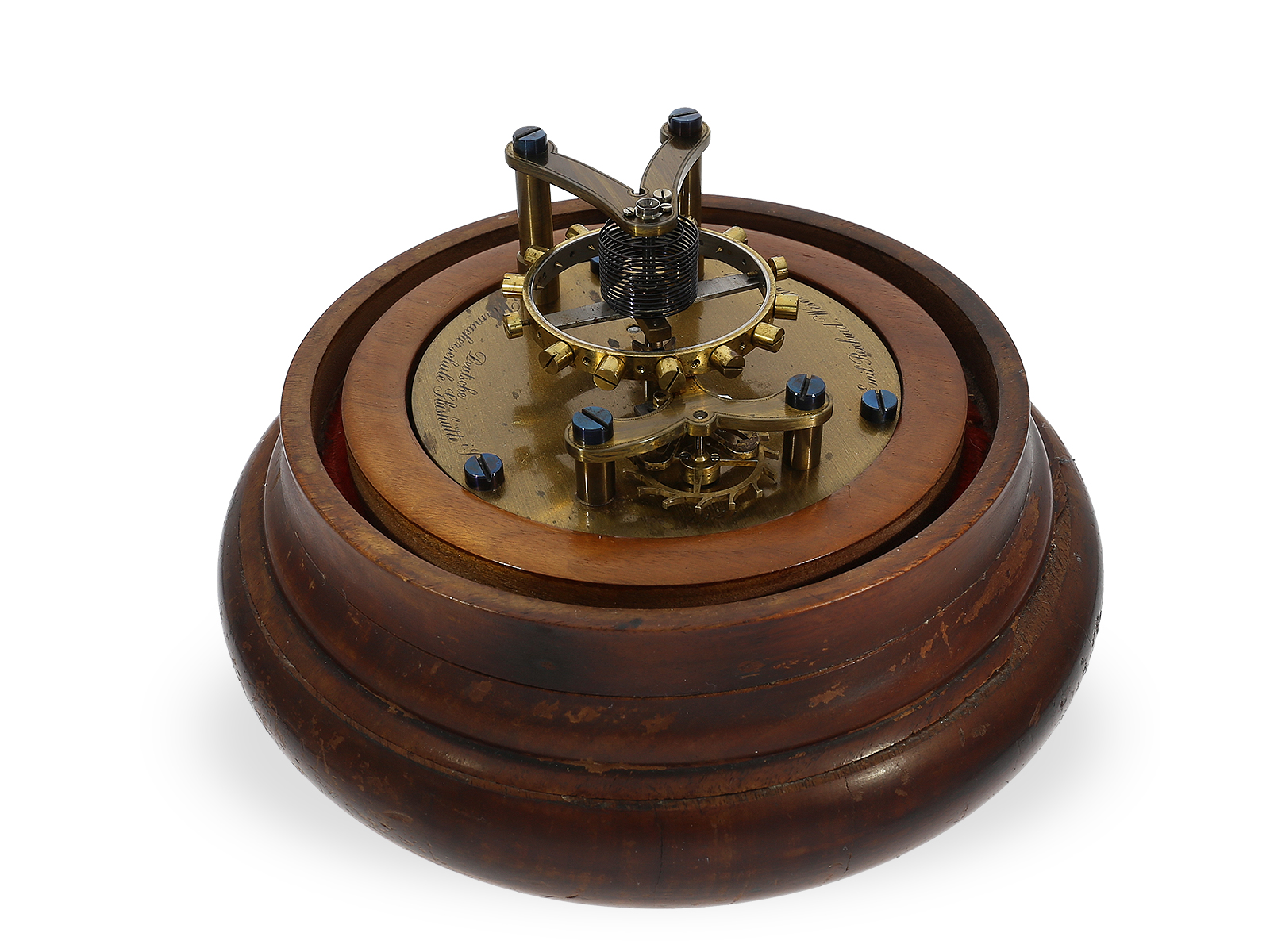 Glashütte school watch, escapement model of a Glashütte Ankerchronometer with helical hairspring, Em - Image 3 of 4