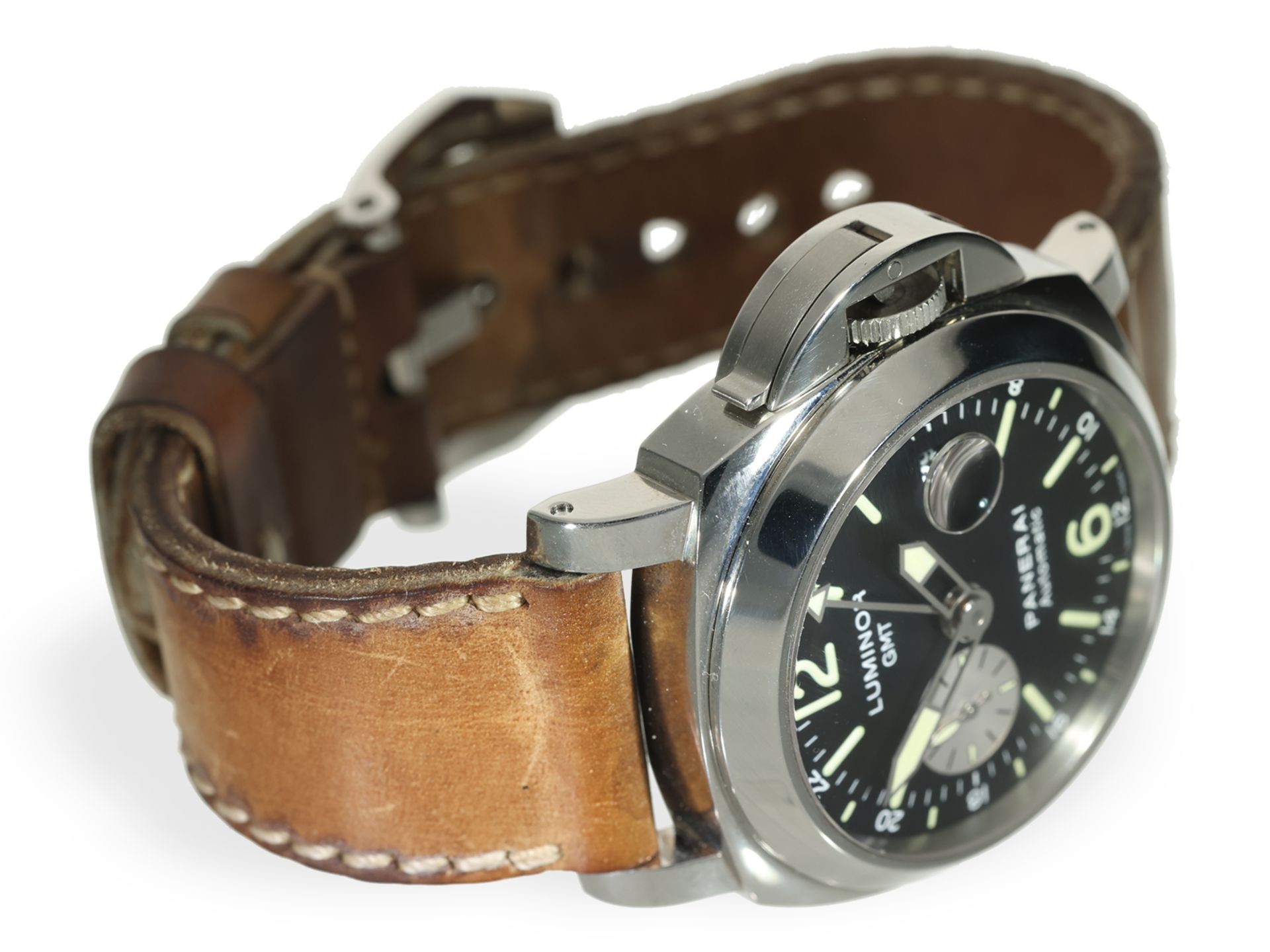 Armbanduhr: Chronometer Panerai Luminor GMT REF. OP 6761, No. 0001!, Full-Set von 2013 - Bild 3 aus 10