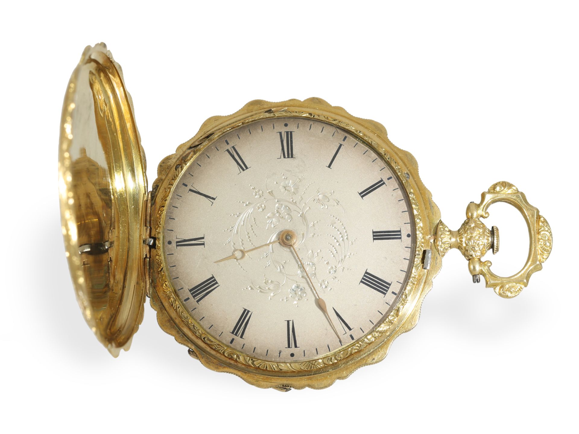 Taschenuhr: äußerst prächtige, frühe Goldsavonnette um 1830, Vacheron Geneve - Bild 2 aus 7