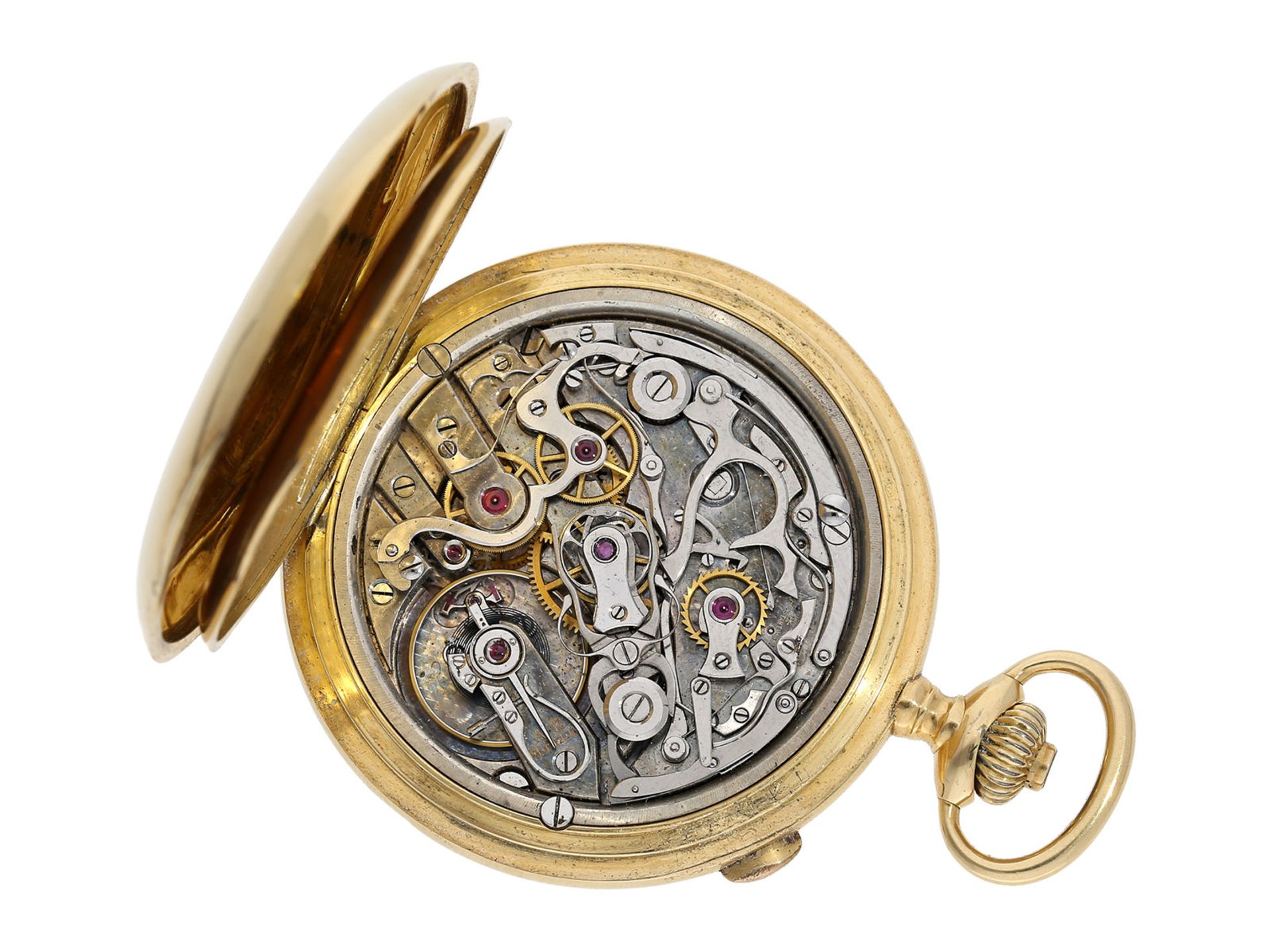 Taschenuhr: hochfeiner Vacheron & Constantin Schleppzeigerchronograph mit Register, No.115449, ca.19 - Bild 3 aus 5