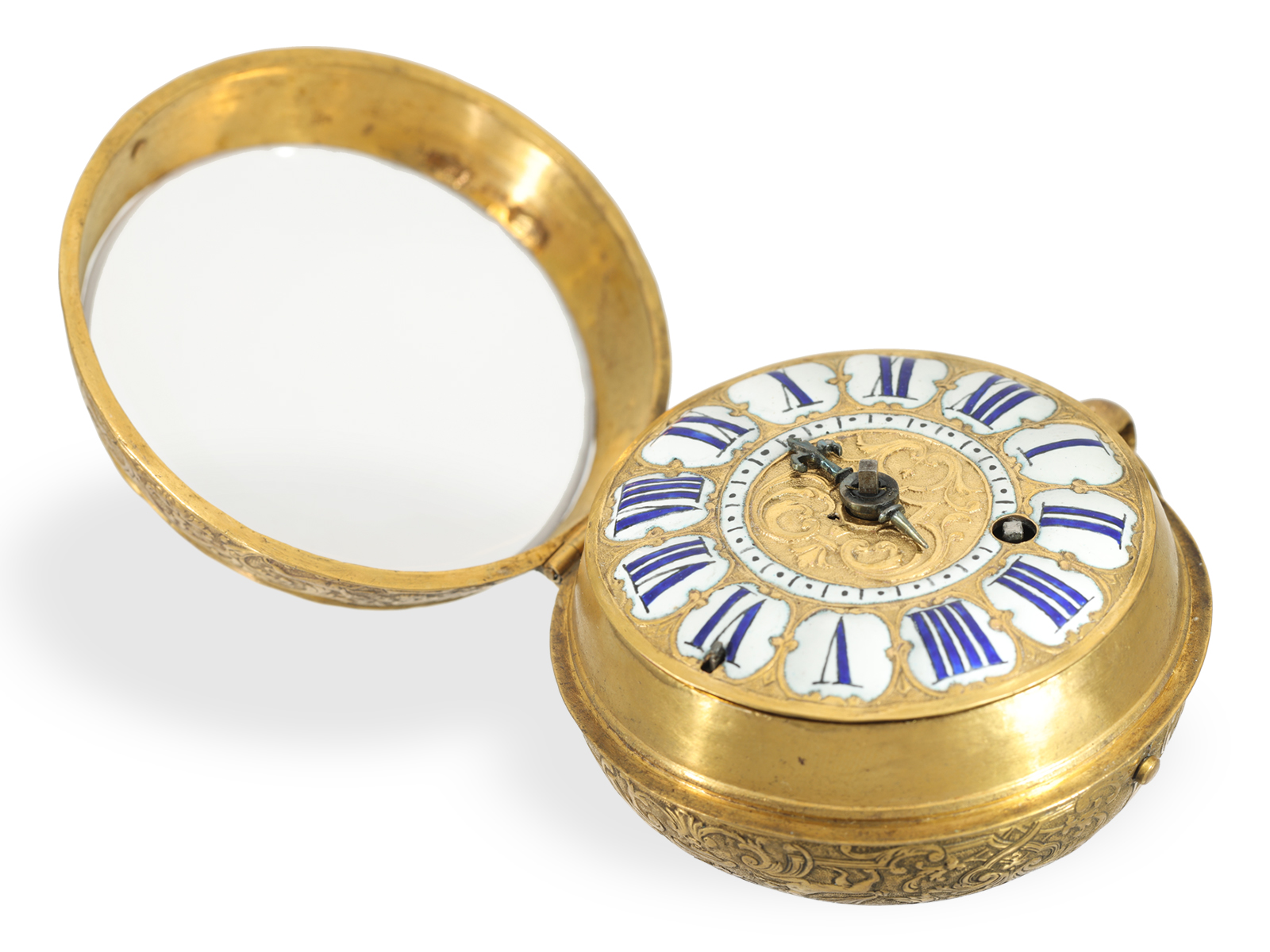 Pocket watch: very early, single-hand Geneva oignon with gold dial, Lazare Arlaud ca. 1690 - Image 3 of 6