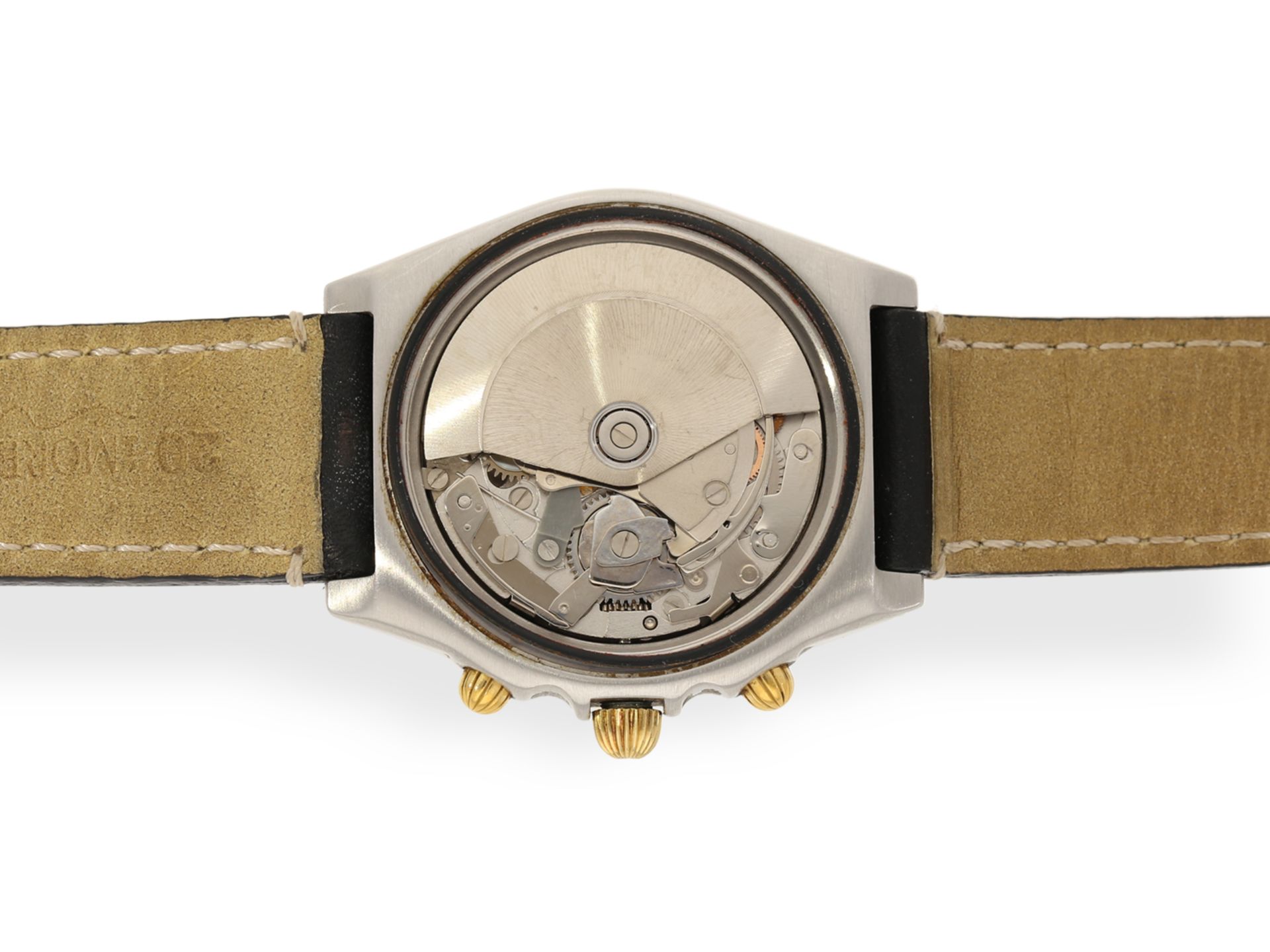 Armbanduhr: sportlicher Breitling- Chronograph "Chronomat Ref. 81.950", Stahl/Gold - Bild 5 aus 6
