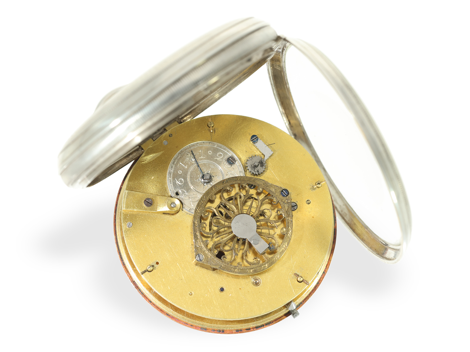 Pocket watch: large astronomical verge watch with seconds display, Switzerland around 1800 - Image 3 of 4