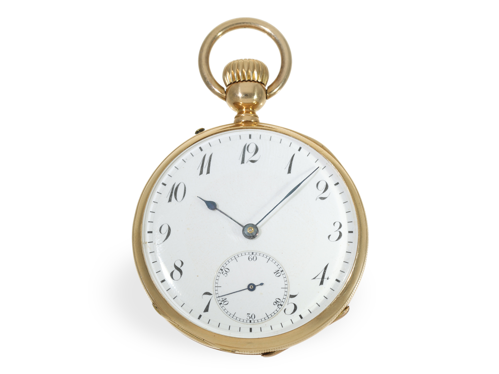 Pocket watch: early precision keyless pocket watch, probably Le Coultre, ca. 1865