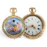 Important, museum-quality gold/enamel repoussé pocket watch with half-quarter repeater, A. Benson Lo