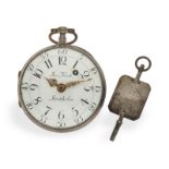 Taschenuhr: Große schwedische Spindeluhr, Königlicher Uhrmacher Jacob Kock Stockholm 1737-1805