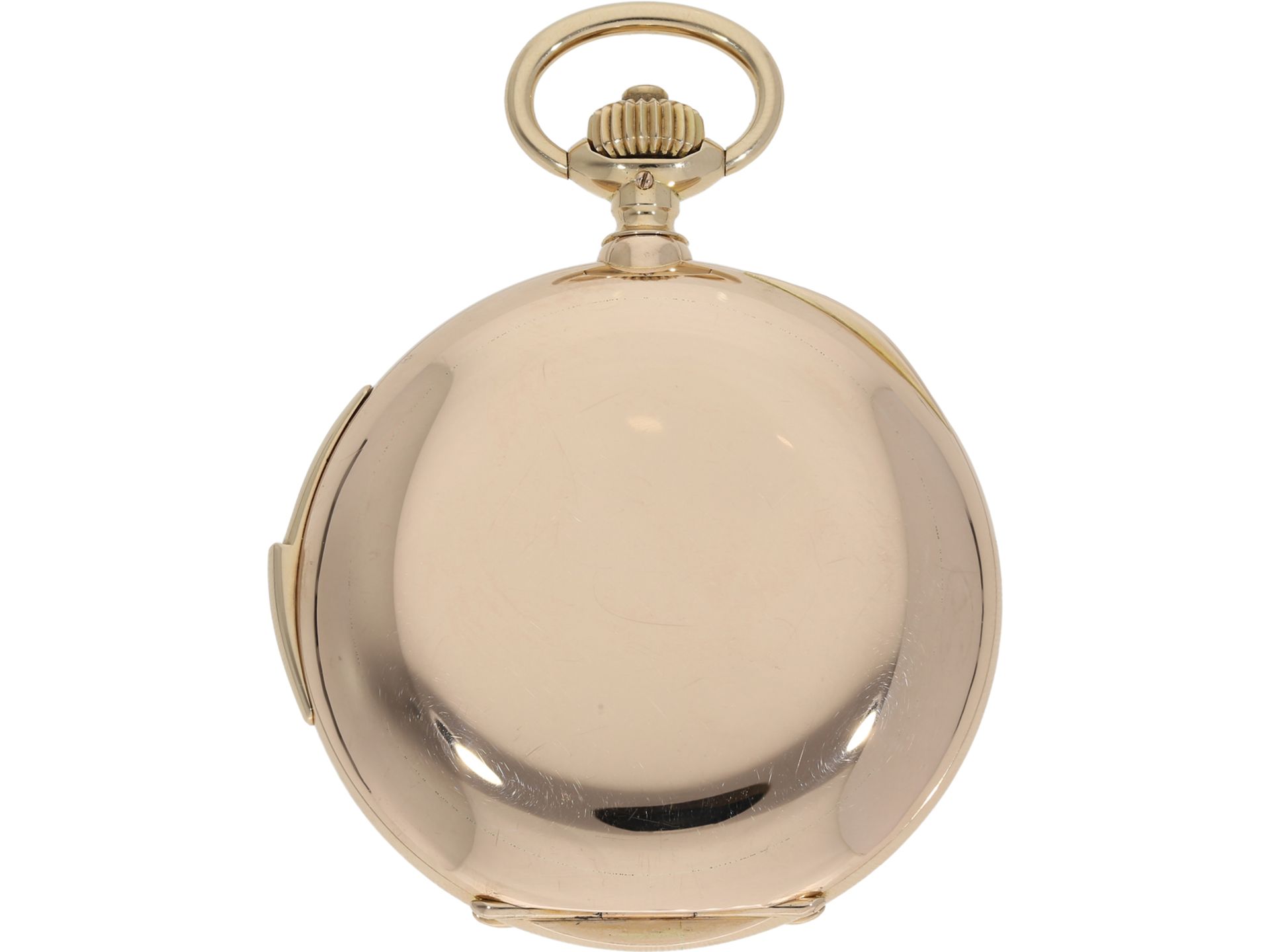 Pocket watch: impressive and extremely rare Glashütte gold hunting case watch with repeater, Glashüt - Image 7 of 7