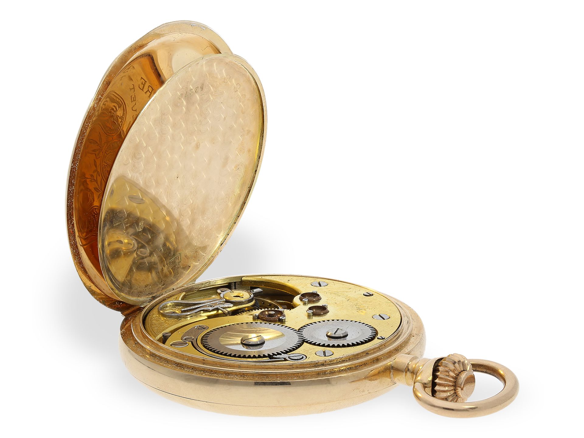 Very fine gold hunting case watch with chronometer escapement, "Chronometre Geneve", ca. 1900 - Image 4 of 8