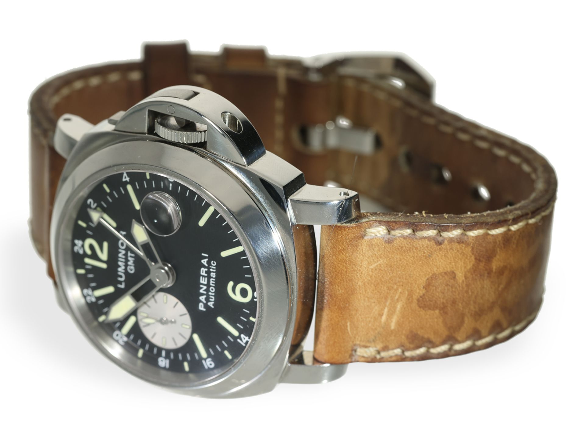 Armbanduhr: Chronometer Panerai Luminor GMT REF. OP 6761, No. 0001!, Full-Set von 2013 - Bild 2 aus 10