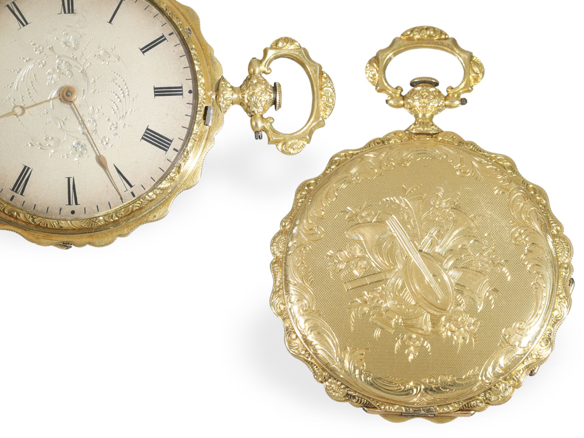 Taschenuhr: äußerst prächtige, frühe Goldsavonnette um 1830, Vacheron Geneve