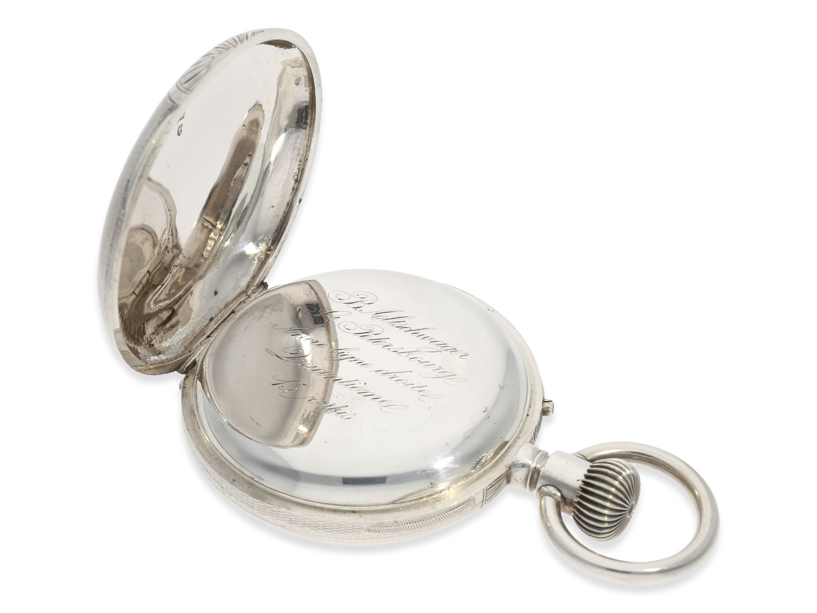 Pocket watch: extraordinarily large Russian calendar watch, Ankerchronometer in a heavy silver case, - Image 5 of 5