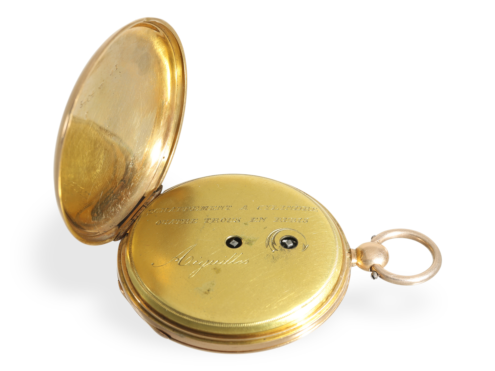 Pocket watch: pink gold lepine in very good condition, ca. 1840 - Image 3 of 4