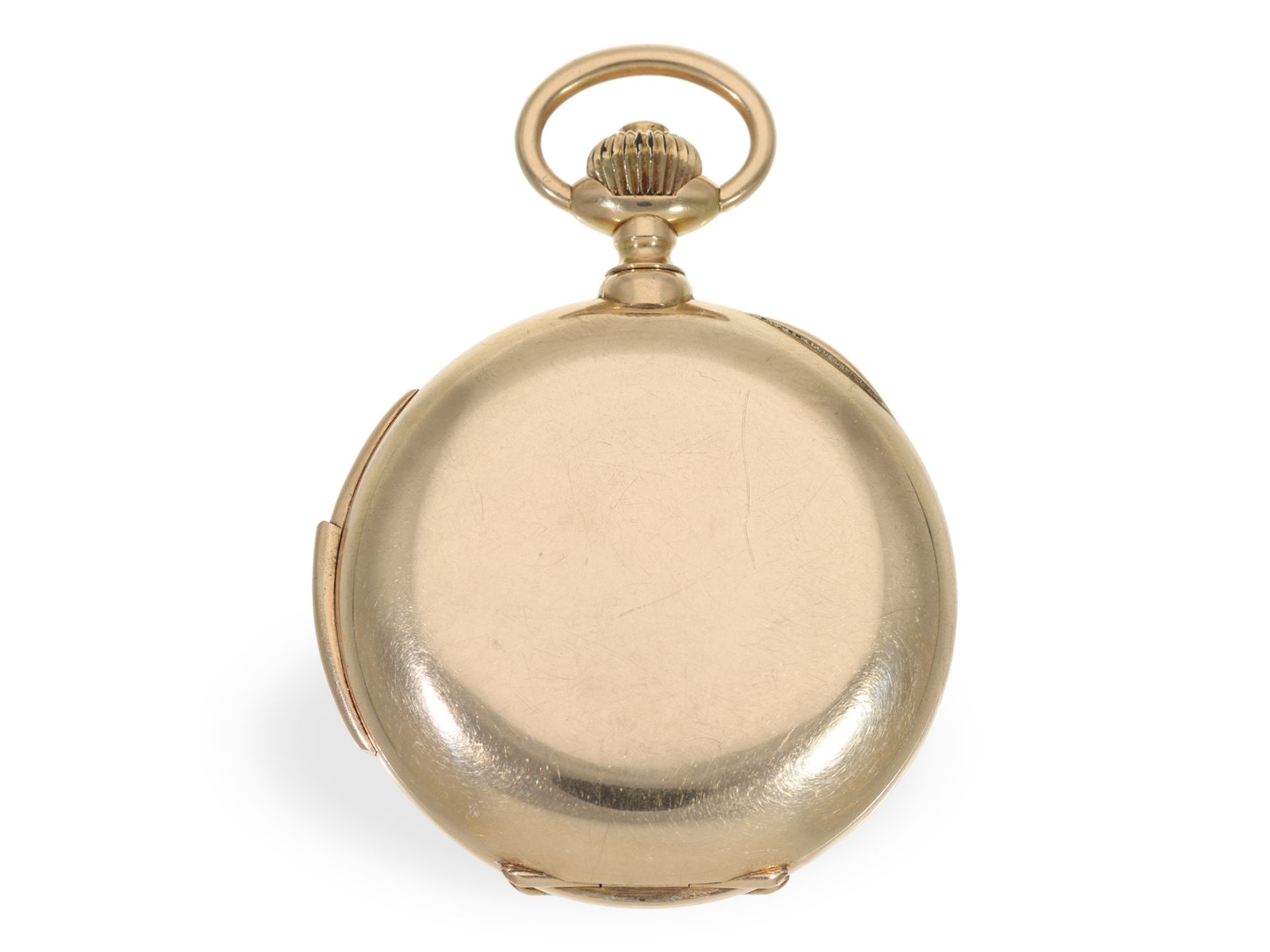 Taschenuhr: große Goldsavonnette mit Minutenrepetition, Le Coultre um 1900, Spitzenqualität - Bild 5 aus 6