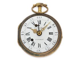 Karossenuhr/Kutschenuhr: interessante, frühe kleine Kutschenuhr, signiert Silvestre Paris 1779, verm