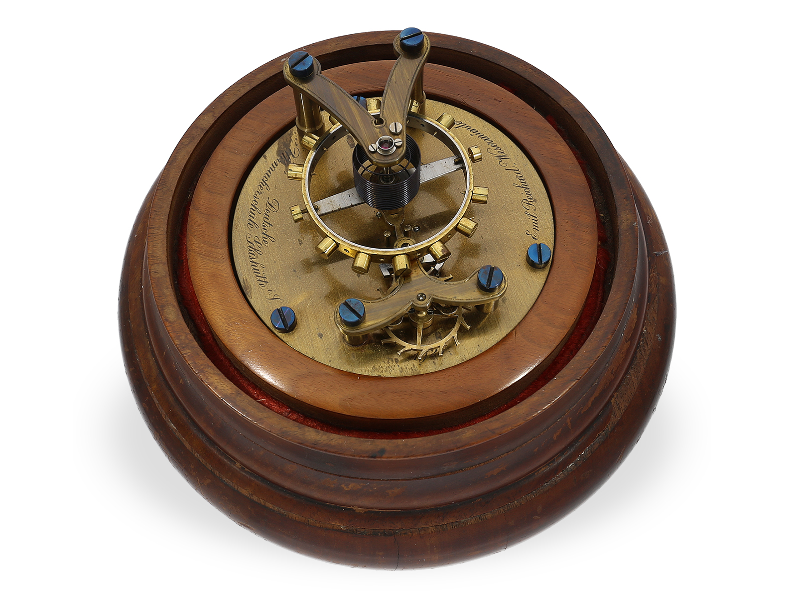 Glashütte school watch, escapement model of a Glashütte Ankerchronometer with helical hairspring, Em - Image 4 of 4